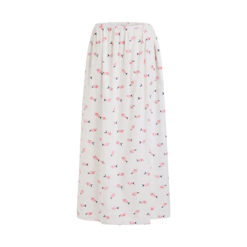 Elastic-Waist Skirt in Vintage Pink Fish Coco Shop