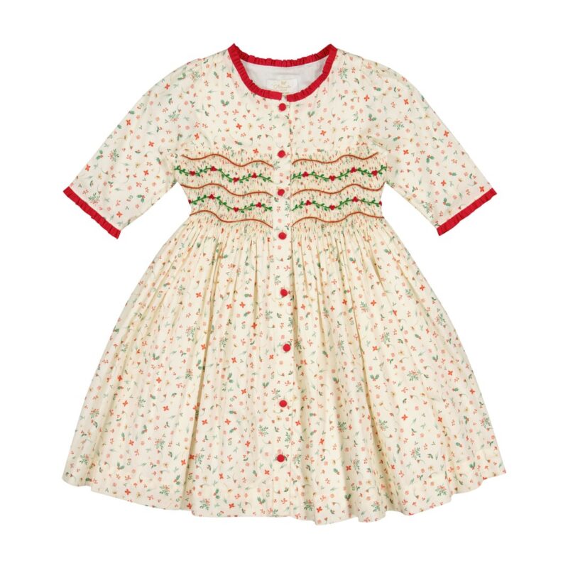 Elysee Floral Winter Smocked Dress Antoinette Paris