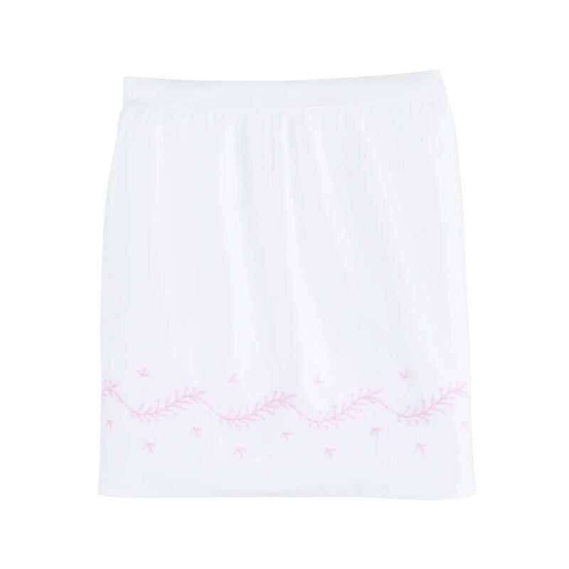 Embroidered Crib Skirt in Blush Little English