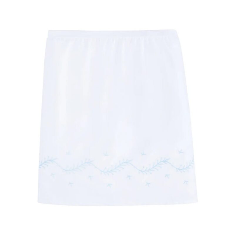Embroidered Crib Skirt in Sky Little English
