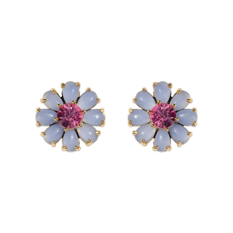 Emeline Flower Studs in Blue Loren Hope