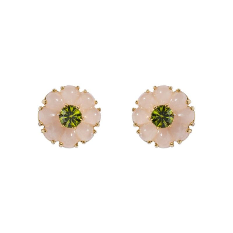 Emeline Flower Studs in Rose Quartz Loren Hope