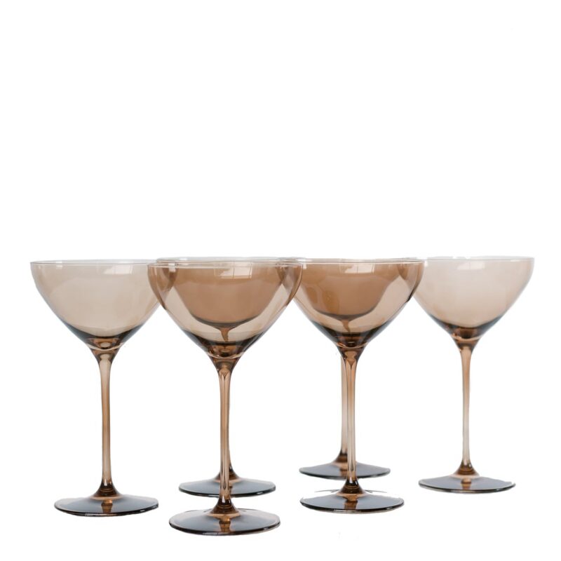 Estelle Colored Martini Glass in Amber Smoke, Set of 6 Estelle Colored Glass