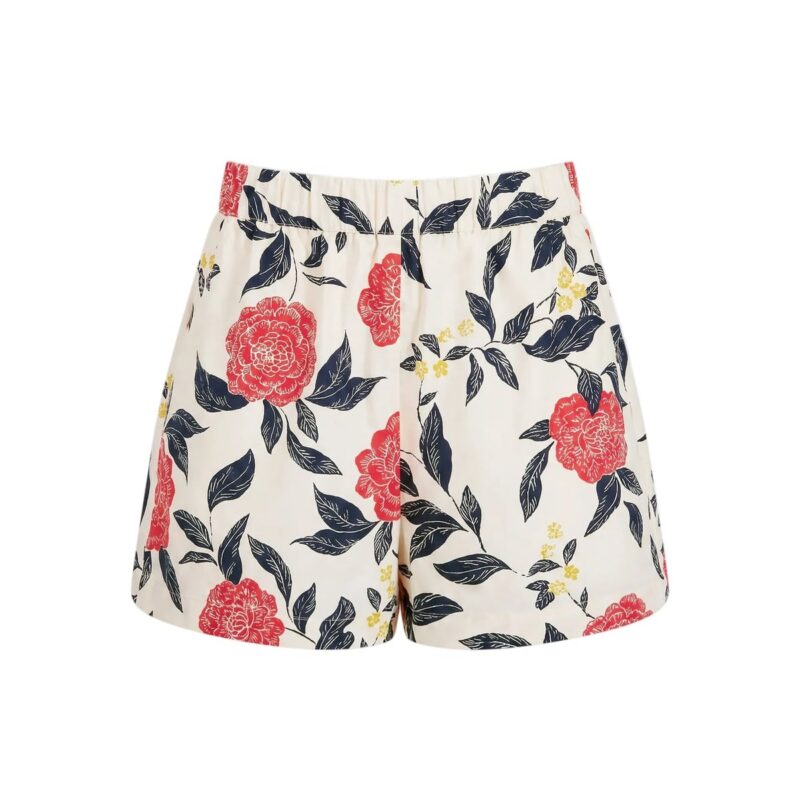 Fallon Short in Cream/Cardinal Red Multi Tanya Taylor
