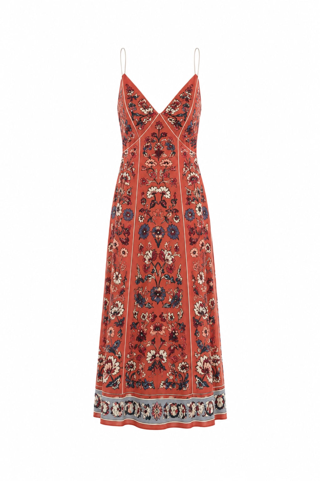 Floral Beauty Tapestry Blush Pink Maxi Slip Dress Farm Rio