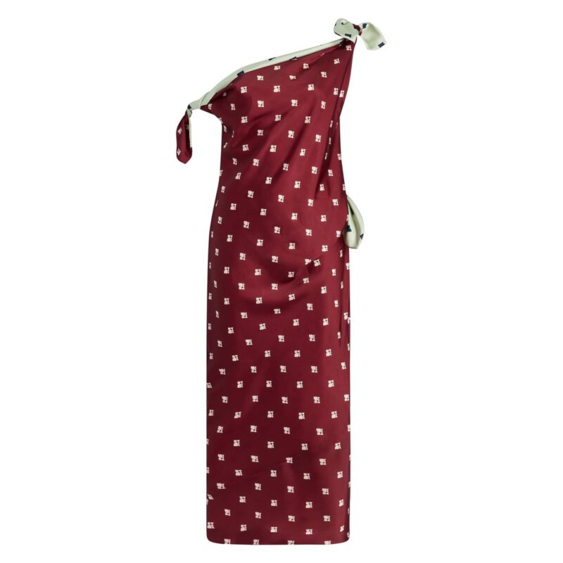 Floral Tabard Tie Dress in Ecru Floral Marina Moscone