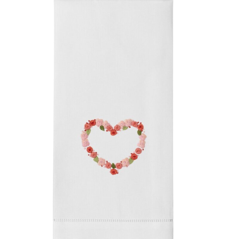 Flower Heart Hand Towel Henry Handwork