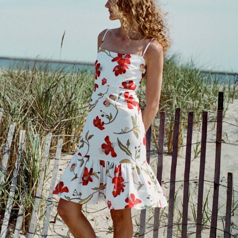 Georgia Dress in Red Hibiscus Coco Shop