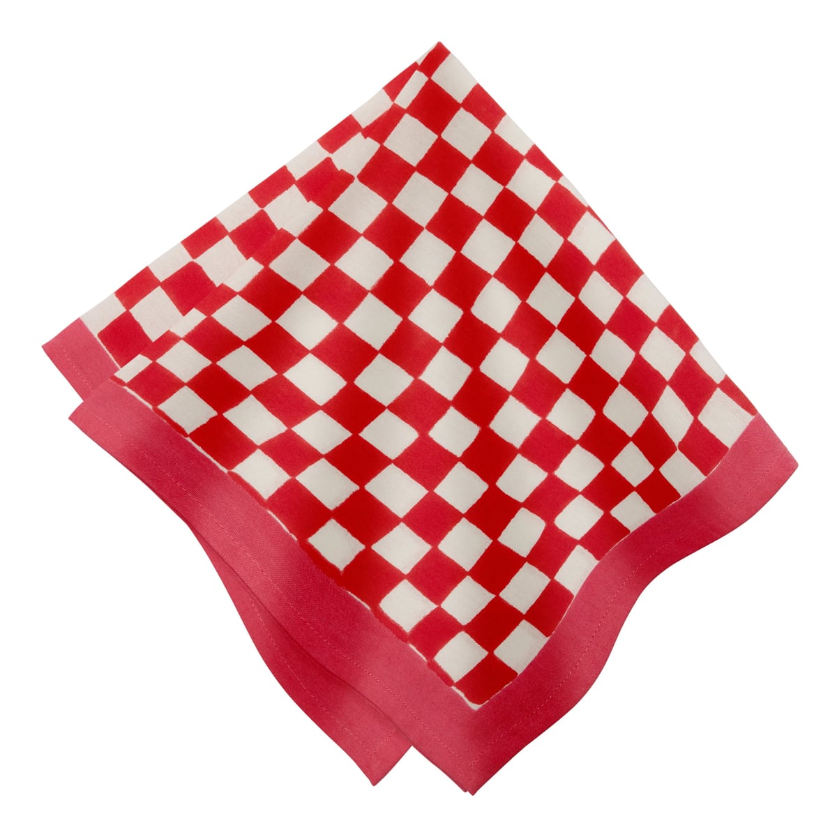 Gingham Check Red/Pink Napkins, Set of 4 Caravan