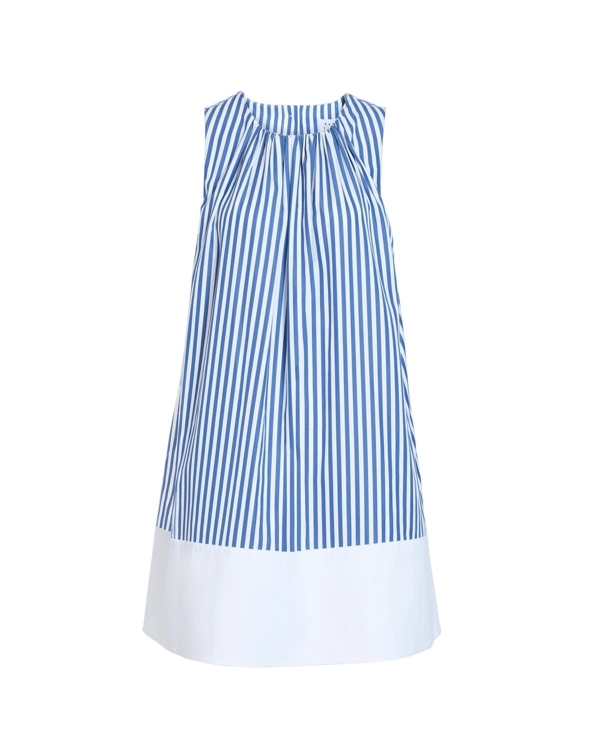 Hallie Dress in Optic White/French Blue Stripe Tanya Taylor