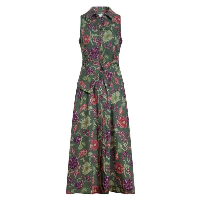 Hannah Dress in Army Multi Tanya Taylor