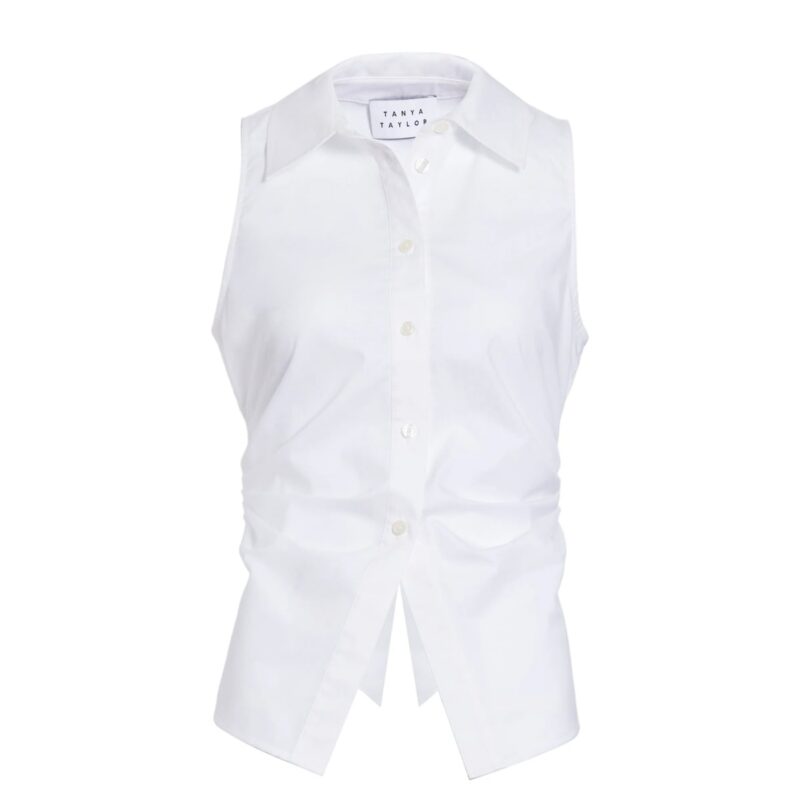 Hannah Top in Optic White Tanya Taylor