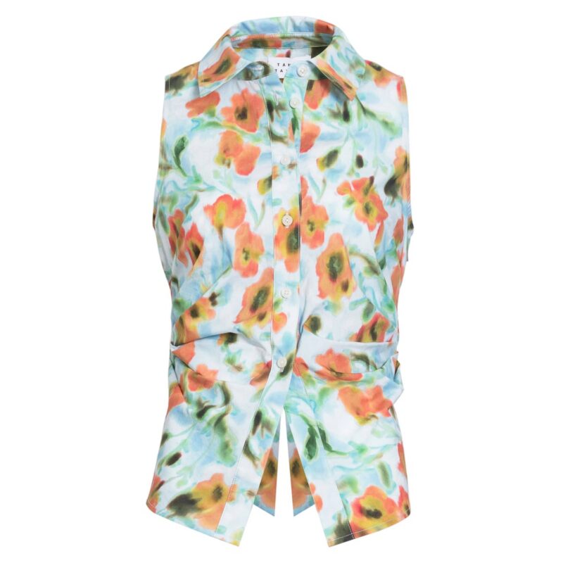 Hannah Top in Powder Blue Multi Tanya Taylor