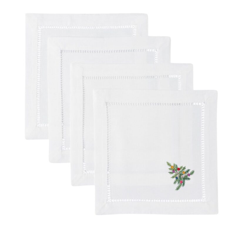 Holiday Tree Cocktail Napkins, Set of 4 Henry Handwork