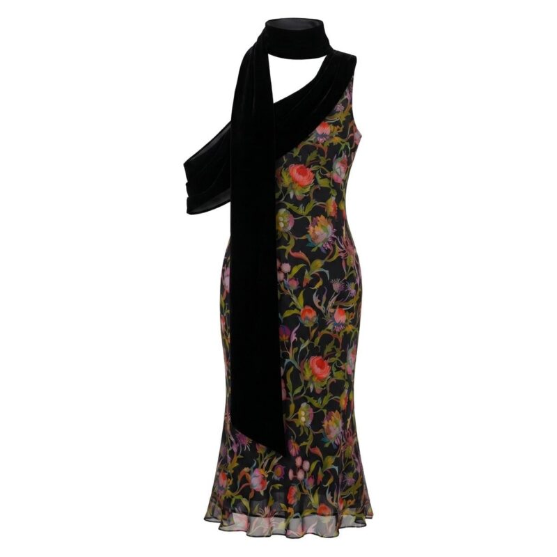 Holland Dress in Rainbow Thistle Silk Chiffon Alexandra Pijut