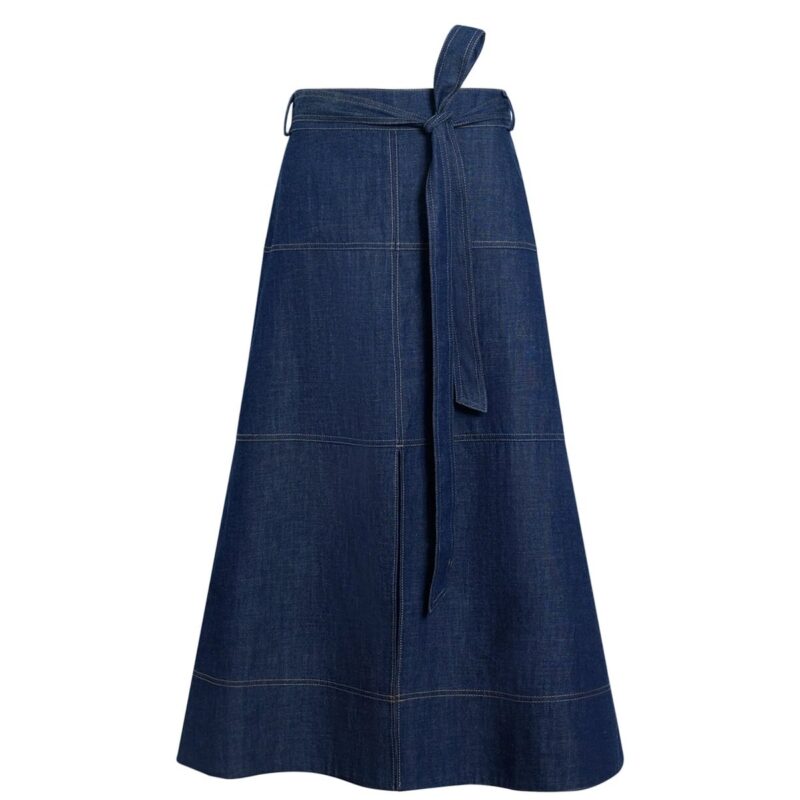 Hudley Denim Skirt in Midnight Rinse Tanya Taylor