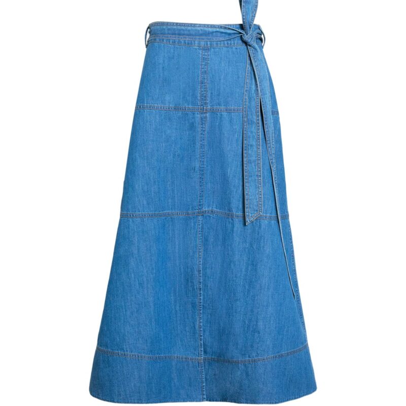 Hudley Skirt in Medium Indigo Blue Tanya Taylor