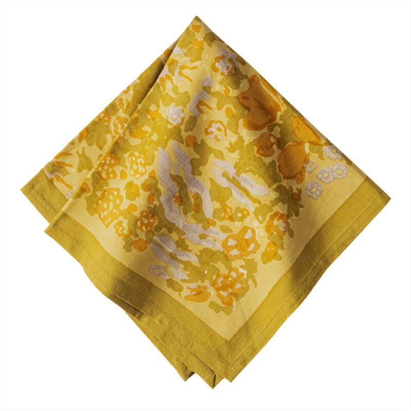 Jardin Napkins Mustard & Grey, Set of 6 Couleur Nature