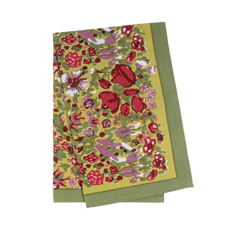 Jardin Tea Towels Red & Green , Set of 3 Couleur Nature