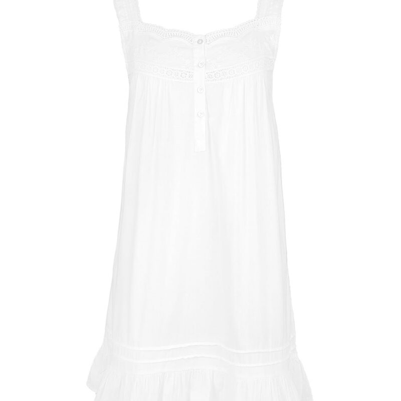 Jennifer White Cotton Nightgown Jacaranda Living