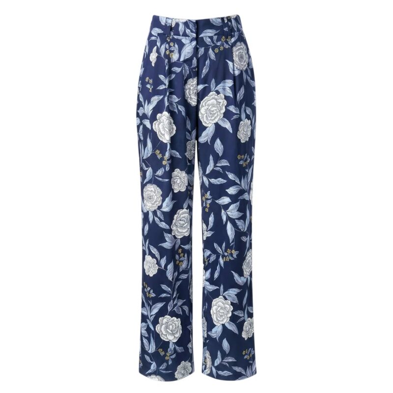 Jodi Pant in Maritime Blue Multi Floral Tanya Taylor