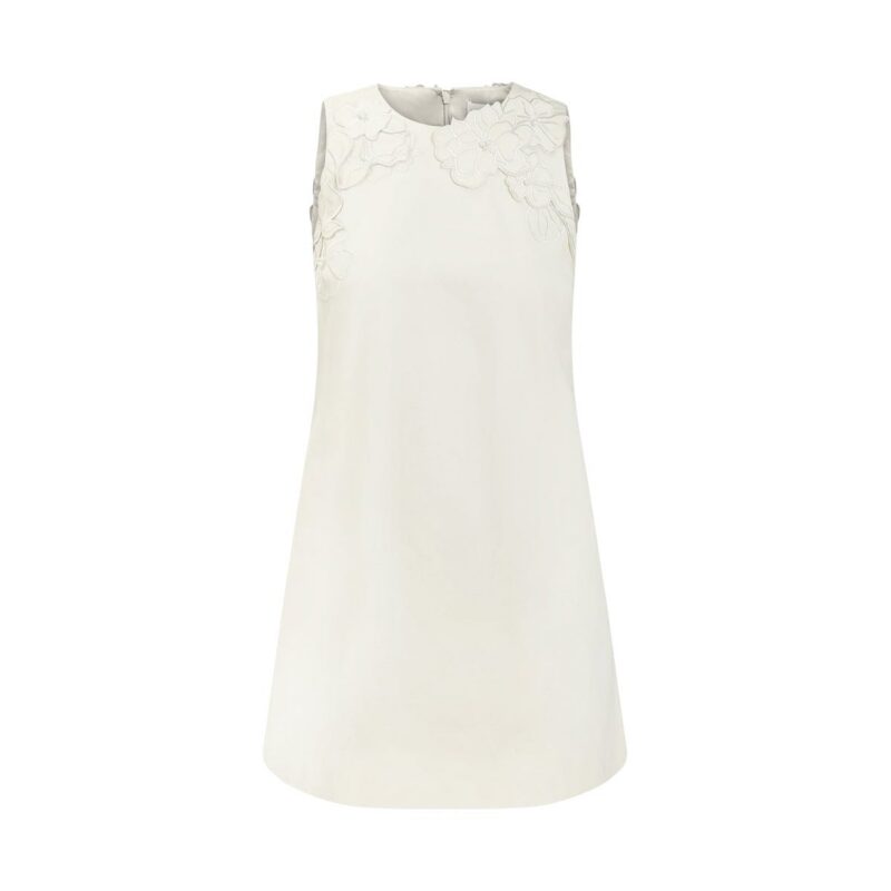 Juniper Embroidered Shift Mini in Ivory Mestiza New York