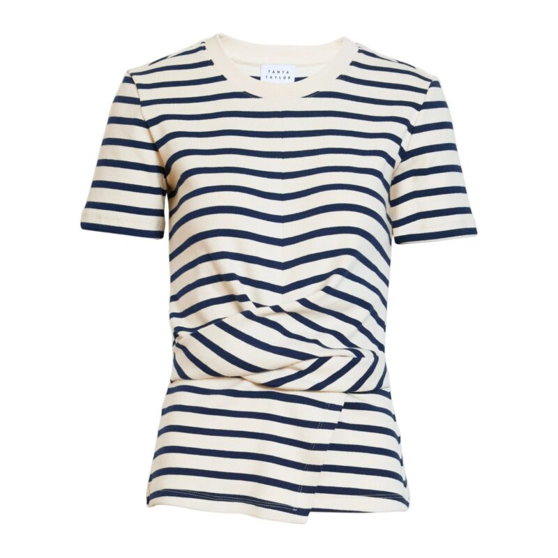 Kelsey Top in Cream/Classic Navy Multi Tanya Taylor