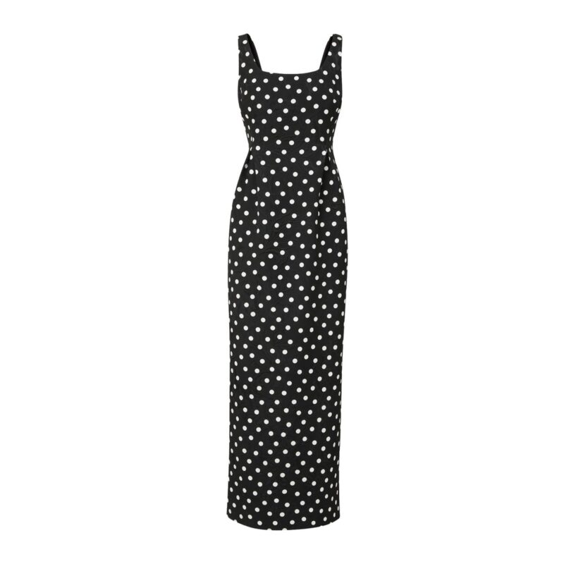 Kendall Gown in Dancing Dot Brocade MAE NEW YORK