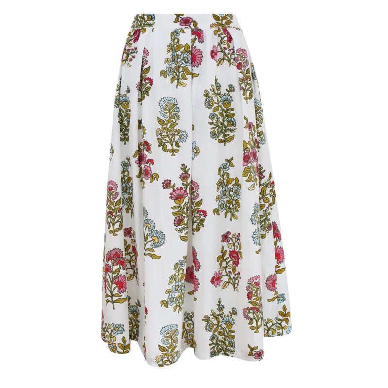 Kensington Skirt in Spring Block Print Everyone Loves The Weekend