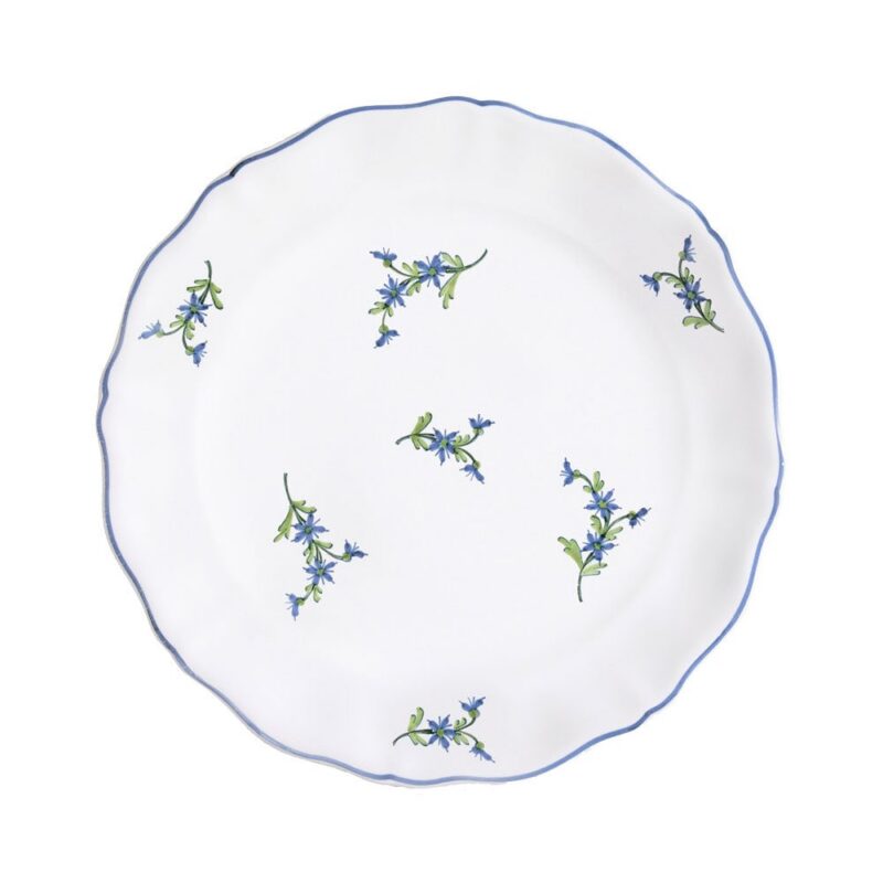 Les Bleuets Dinner Plate in Bleu Égyptien et Vert Z.d.G.