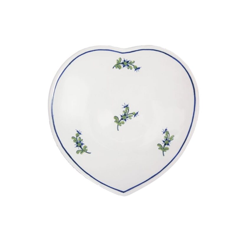 Les Bleuets Heart Petite Plate, Bleu Égyptien et Vert Z.d.G.