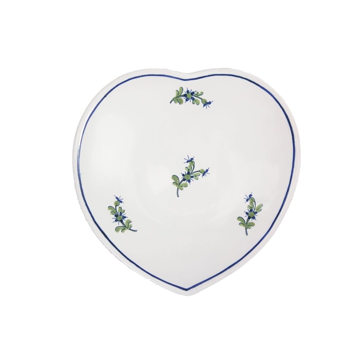 Les Bleuets Heart Petite Plate, Bleu Égyptien et Vert Z.d.G.