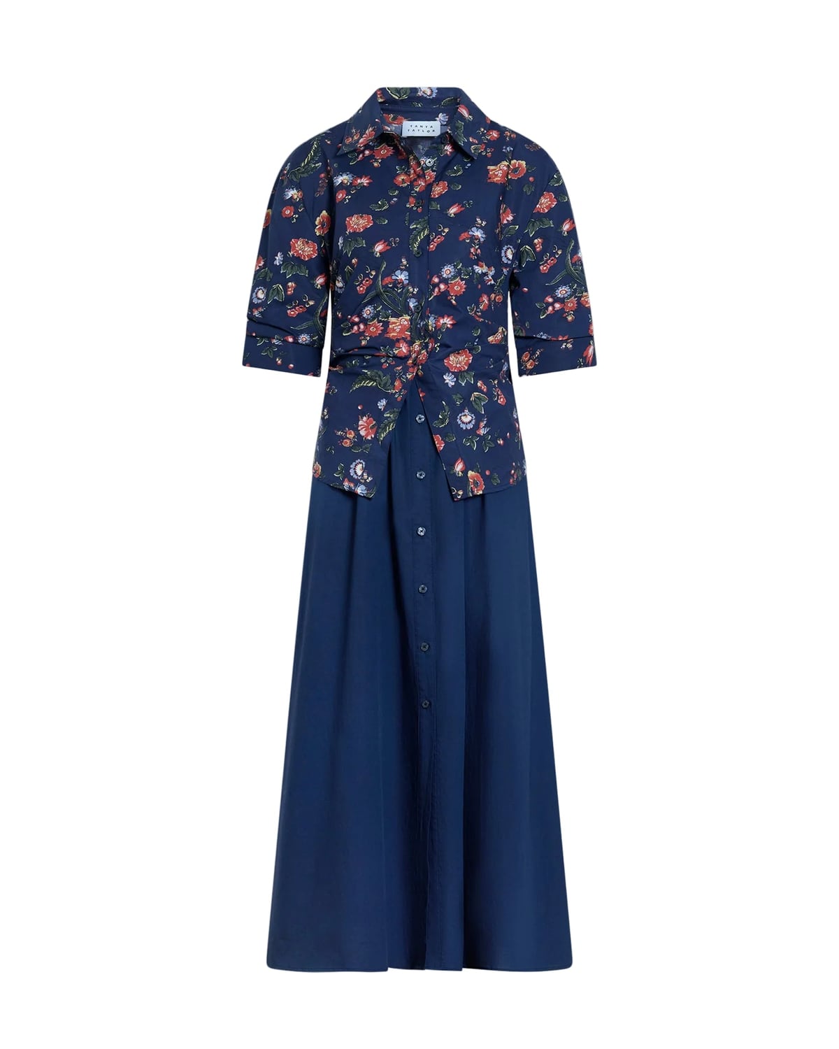 Long Sleeve Hannah Dress in Midnight Multi Tanya Taylor