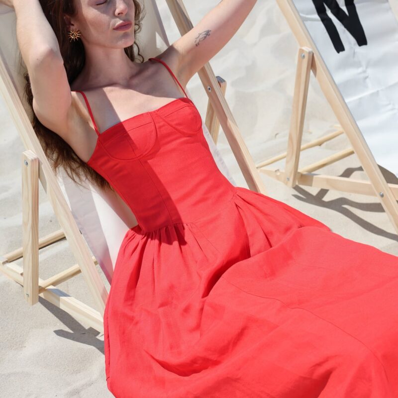Lou Lou Dress in Tomato Sister NY