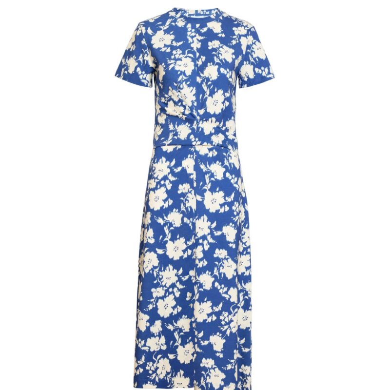 Mac Dress in French Blue/Cream Multi Tanya Taylor