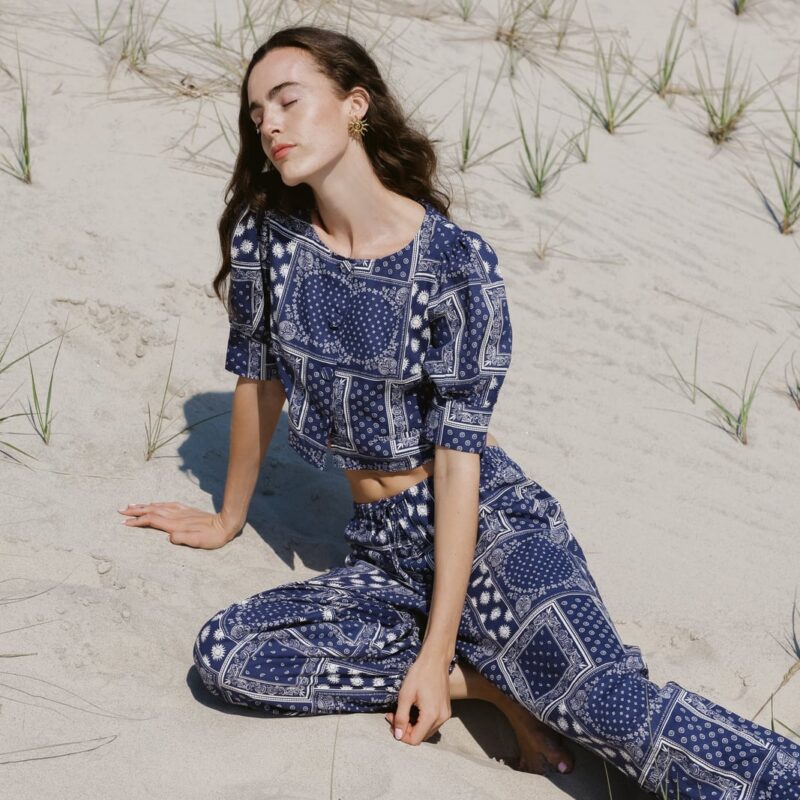Madrid Top in Navy Bandana Print Sister NY