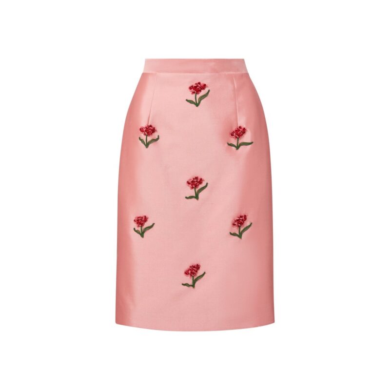 Margaret Skirt in Embellished Silk Wool MAE NEW YORK