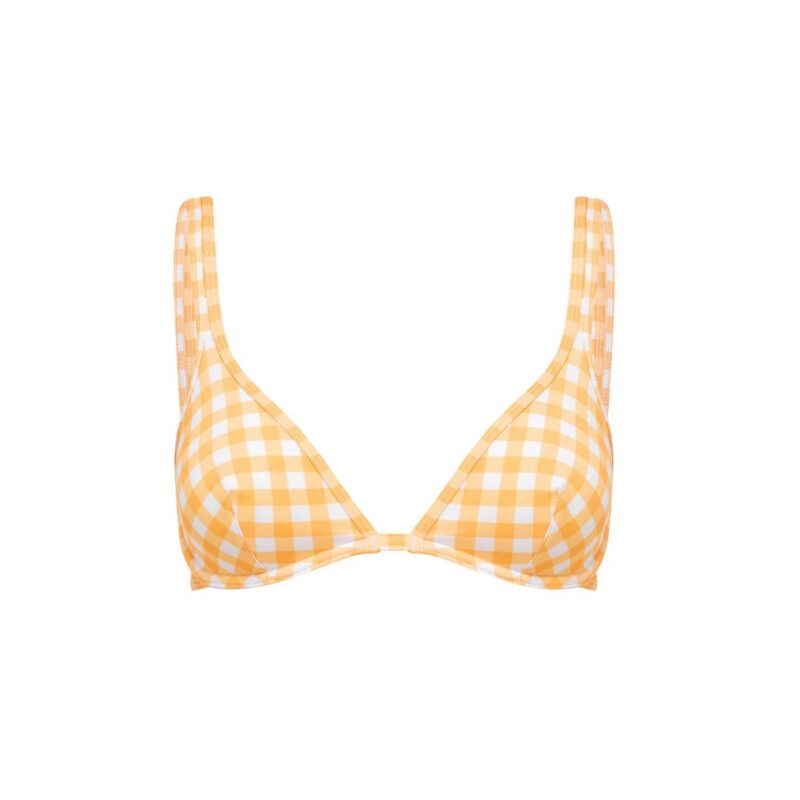 Marigold Gingham Classic Bra Bikini Top Ephemera