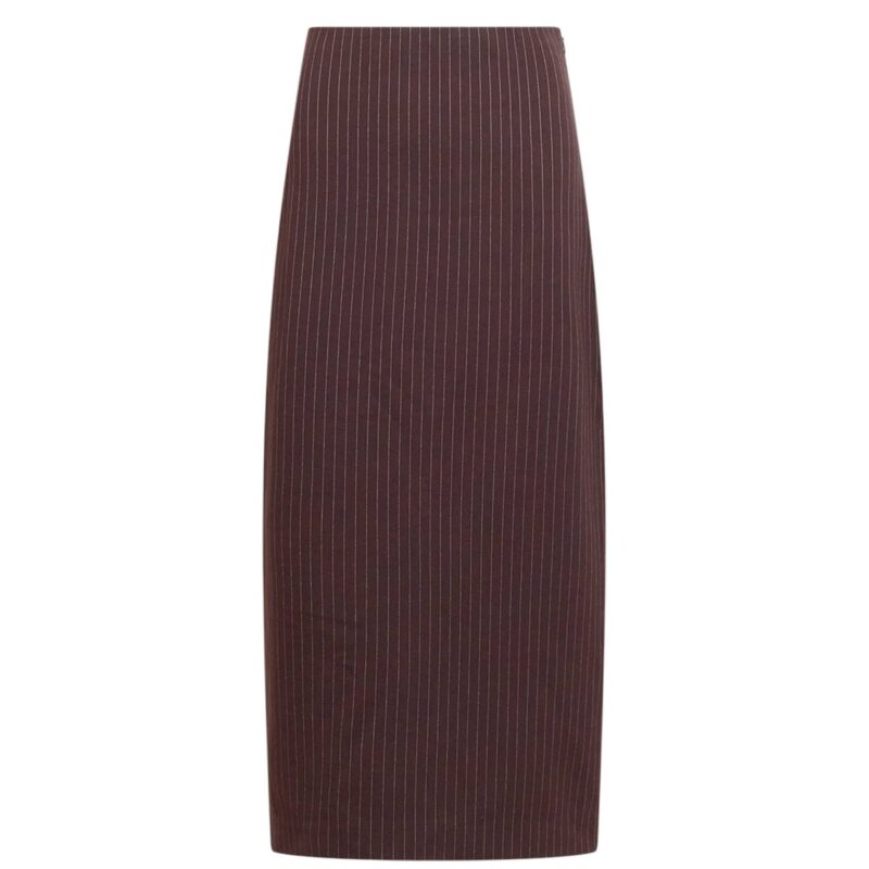 Matilda Skirt in Dark Fig/Cream Multi Tanya Taylor