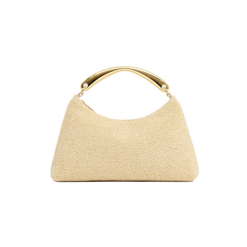 Metal Handle Rhea in Jasmine Textured Raffia Mansur Gavriel