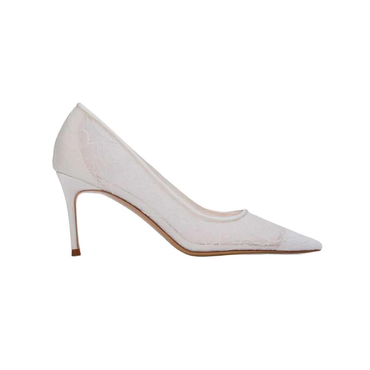 Mia 80 Pump in Ivory Lace Black Suede Studio