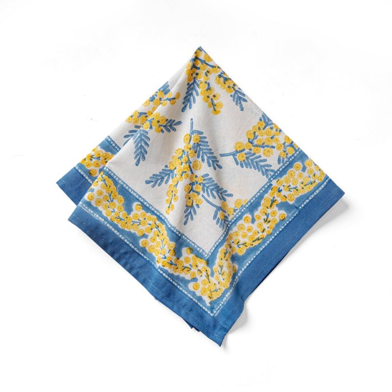 Mimosa Blue & Yellow Napkins, Set of 6 Couleur Nature