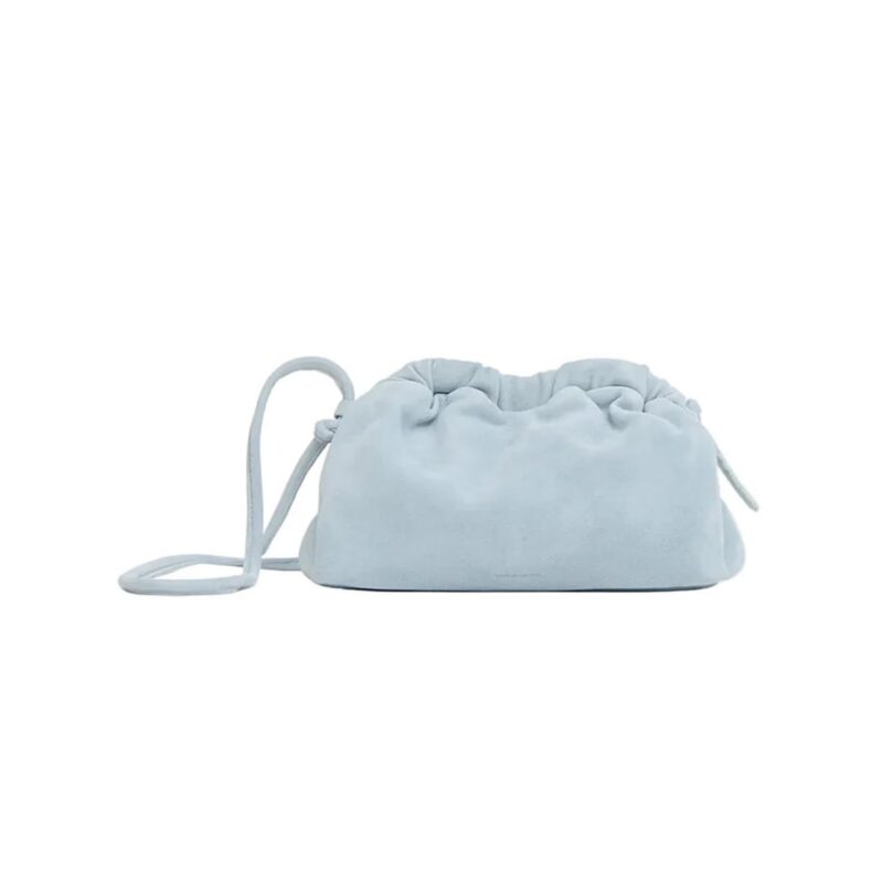 Mini Cloud Clutch in Baby Blue Suede Mansur Gavriel