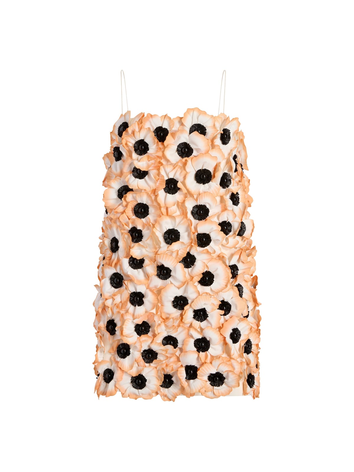 Mini Dress with Floral Appliqué in Anenome Marina Moscone