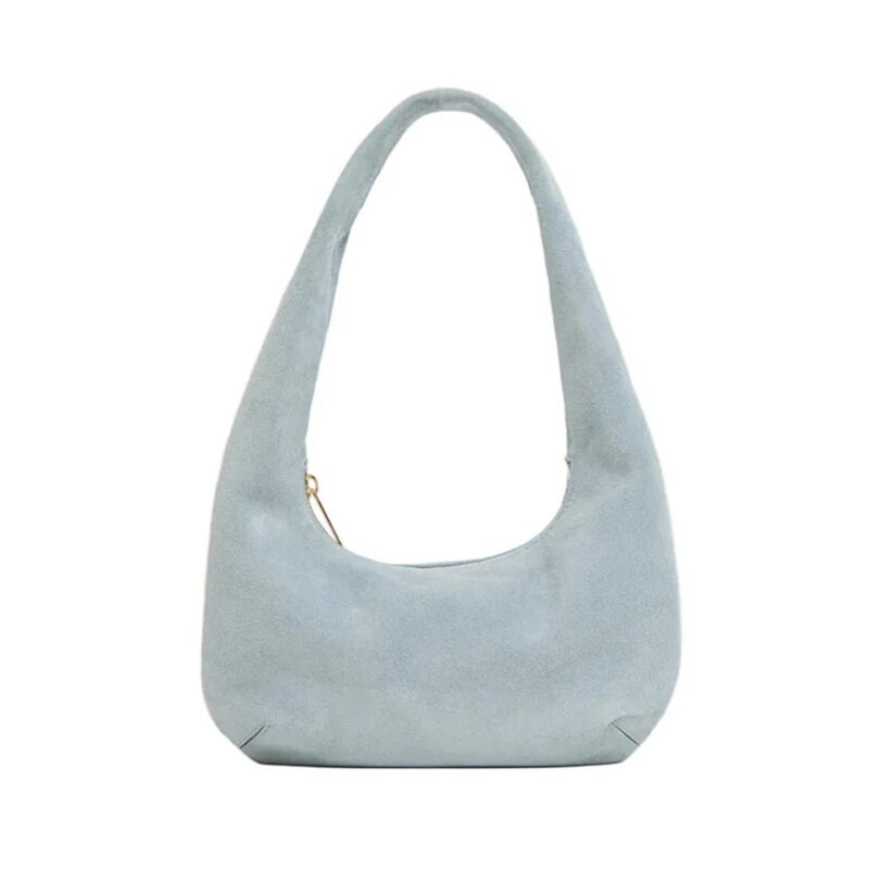 Mini Gnocchi Bag in Baby Blue Suede Mansur Gavriel