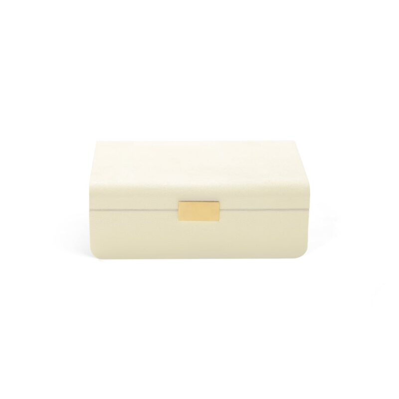 Modern Shagreen Large Jewelry Box in Cream AERIN