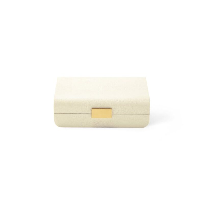 Modern Shagreen Small Jewelry Box in Cream AERIN