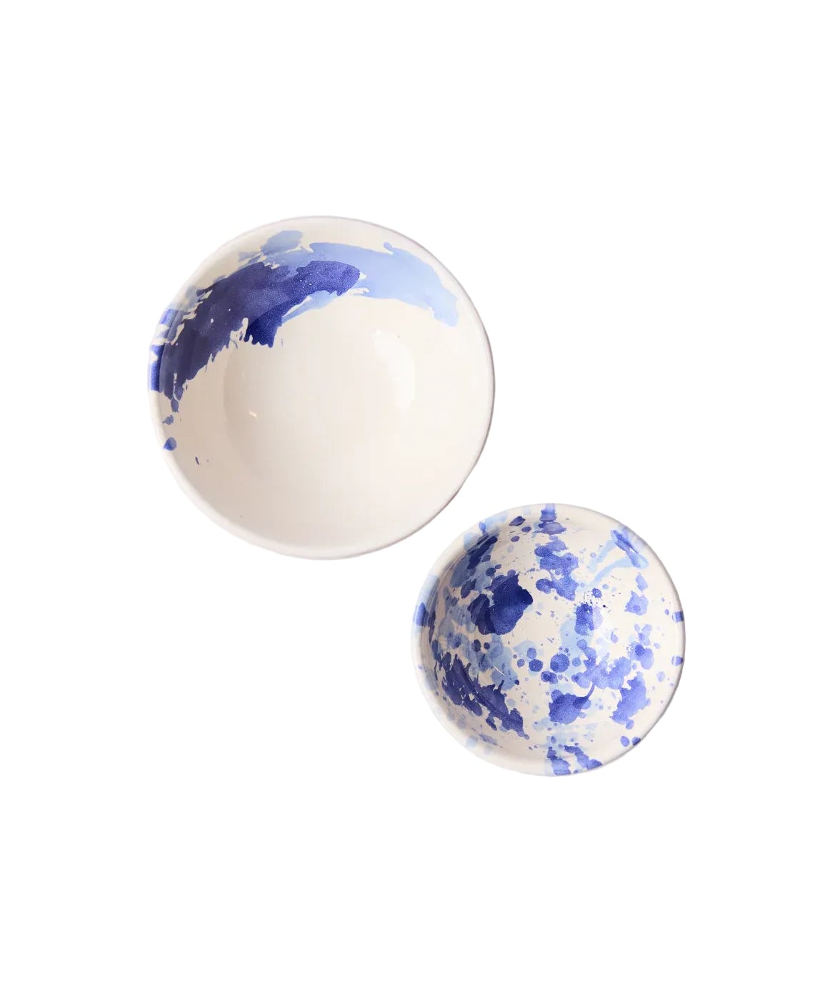Montegranaro Blue & White Splatterware Oil & Salt Dish Set il Buco Vita