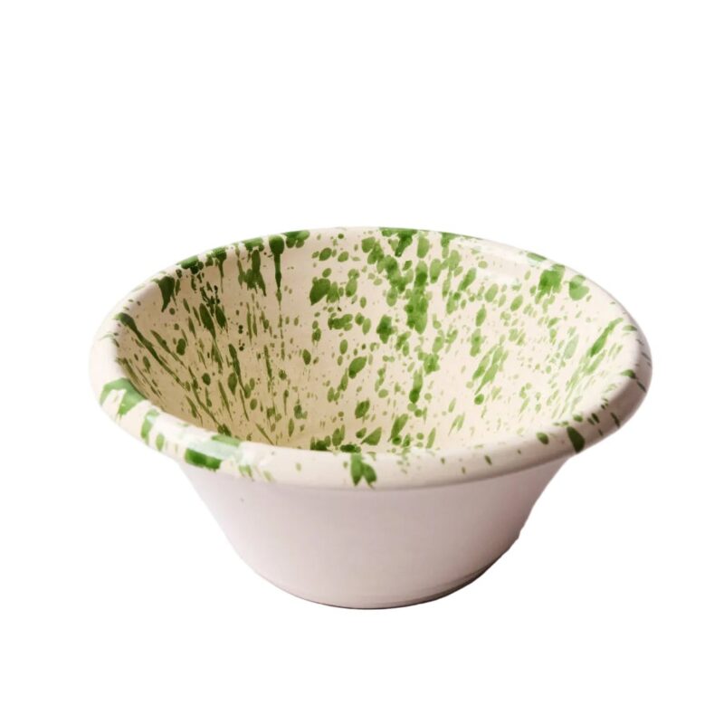 Montegranaro Green & White Large Splatterware Basin il Buco Vita