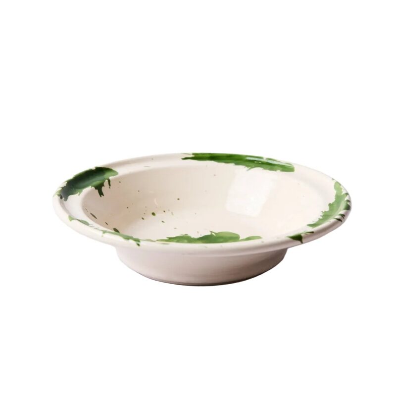 Montegranaro Green & White Large Splatterware Serving Dish il Buco Vita